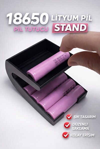EVORADECO 18650 Li-ion Pil Standı – Masaüstü Düzenleyici 10’lu Pil Tutucu