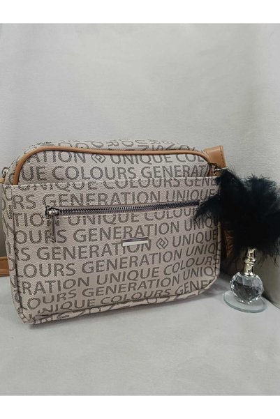 elaa aksesuar Multi-Pocket Written Women's Shoulder Bag