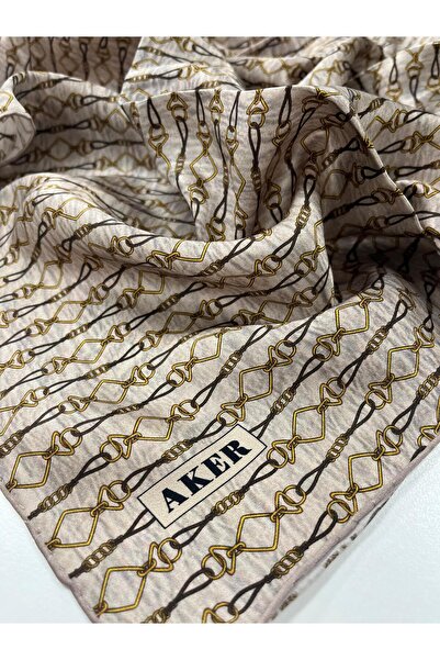Aker Μεταξωτό Φουλάρι - 8985713-931 Μπεζ Τουίλ