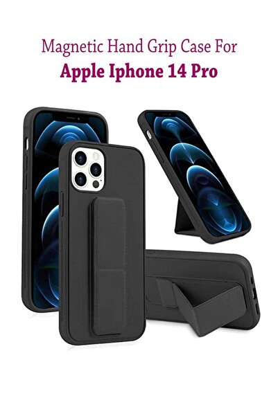 Generic جراب سيليكون فاخر بمقبض مغناطيسي وغطاء حامل لهاتف آيفون 14 برو من آبل...