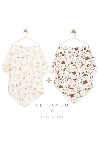 Alihan 100% Cotton 2-Pack Baby Blanket 90 X 90 cm