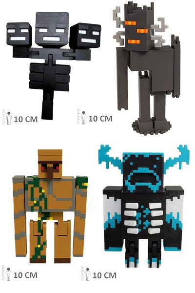 FigürDizayn Minecraft Muhteşem Dörtlü Seti İron Golem, Gıcırtı Creaking, With...