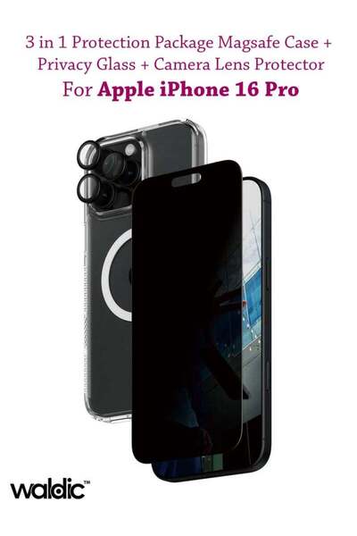 Generic Apple iPhone 16 Pro Combo Pack of Premium Privacy Glass Screen Protec...