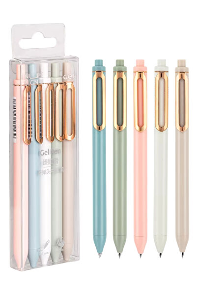 ÖZ OFİS 5'li Özel Kutusunda Deli Nusigin Lüx Jel Tükenmez Kalem - Hızlı Kurum...