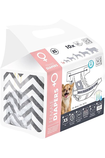 M-PETS حفاضات للكلاب الإناث، مقاس صغير جدًا، عبوة من 10 قطع