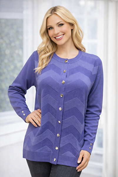 Elçelya Moda Women's Elegant Model Zigzag Patterned Buttoned Mercerized Mothe...