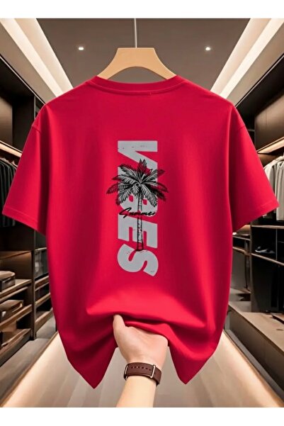 FUFLUNS Vibes Back Printed Oversized Crewneck Unisex T-Shirt