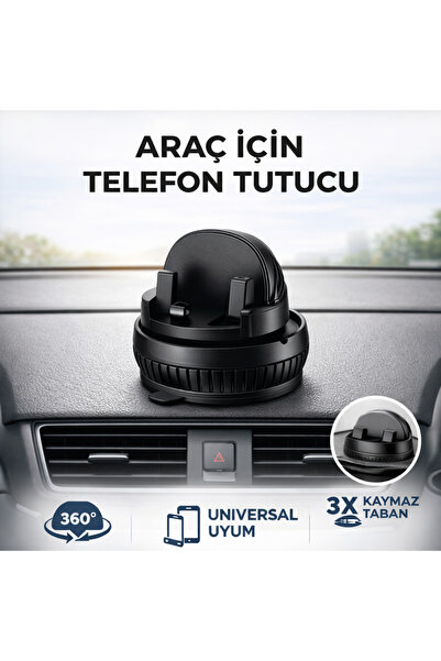 TUROVE Kilit vakumlu kaymaz tabanlı prefesyonel telefon tutucu