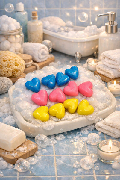 seymenbıçakçılık Heart-Shaped Scented Mini Soap 12-Pack |   Naphthalene Alter...