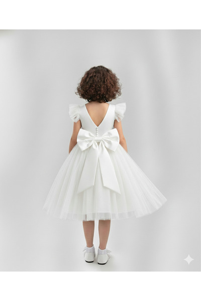 shop Kız Çoçuk İncili Beyaz Elbise, Kız Çocuk Mezuniyet Elbisesi, Kız Çocuk A...
