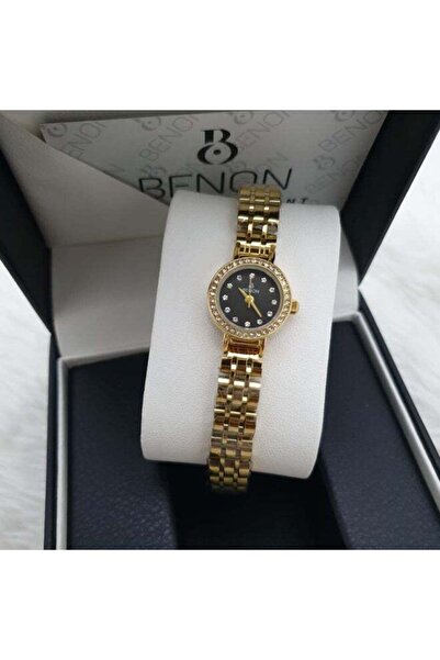 benon Elegant Women's Steel Watch - Waterproof with Black Dial