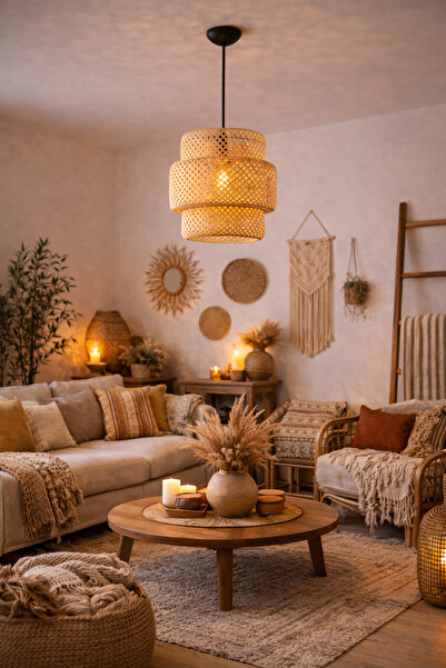 Forever Aydınlatma D-6 Modern Bambu, Model Yatak Odası, Salon, Mutfak Oturma ...