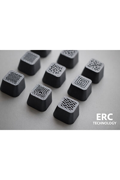 ERCTECH Siyah Artisan Keycap – Mekanik Klavye Tuş Başlığı Custom Key Caps