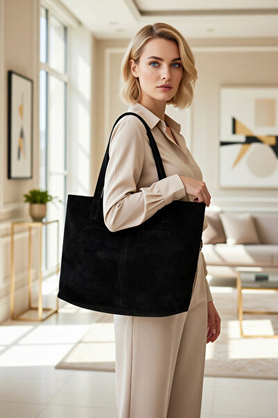 BENERLY Geantă de umăr pentru femei, din piele naturală, cu model simplu, com...