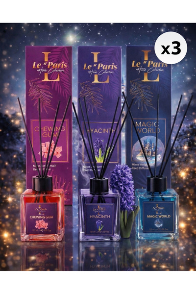 LE PARİS Odorizant de cameră cu bețișoare 120ml x3 - Gumă de mestecat - Zambi...