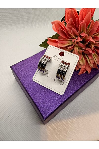 XUPING JEWELRY Vip Series 3Sira Striped Model Steel Earrings
