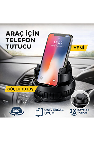 TUROVE Kilit vakumlu kaymaz tabanlı prefesyonel telefon tutucu