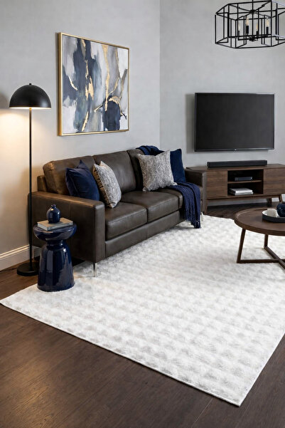 ALgorand Home White Soft Bubble Non-Slip Special Base Plush Carpet Runner