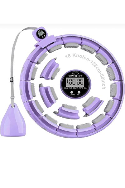 FeyzaDesign Açık Mavi Ayarlanabilir Akıllı Egzersiz Çemberi, Hula Hoop, Fitne...