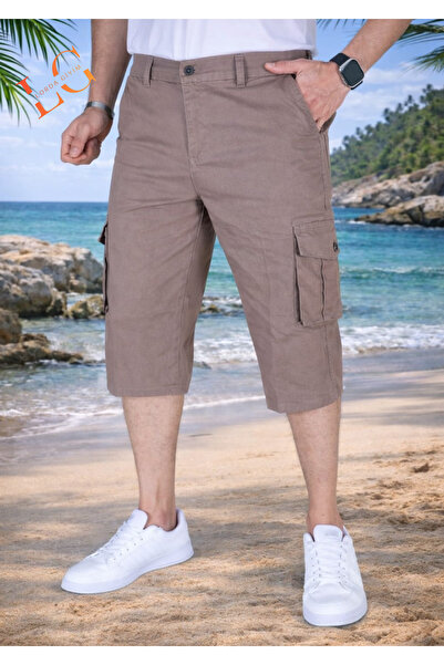 LORDA GİYİM TONI S Men's Bermuda Shorts Long Capri K Cargo Pocket İ Long Capr...