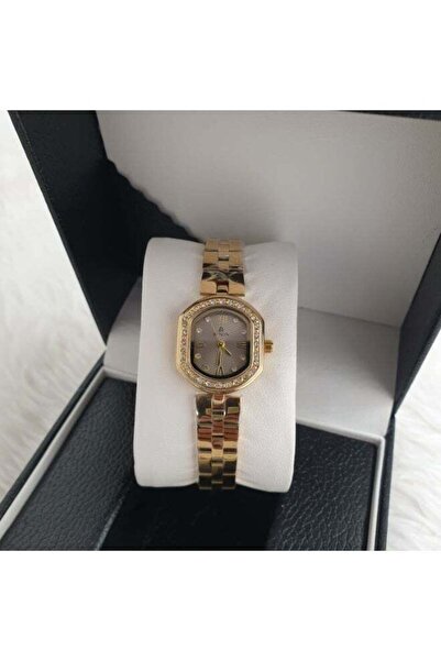 benon Women's Waterproof Wristwatch with Gray Dial and Gold Bracelet