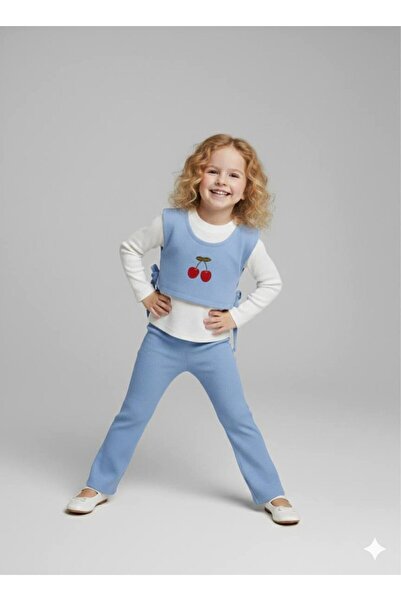 ARBİ kids Devojčin set pantalona sa trešnjama Sa deznom ottaman Rebrasto