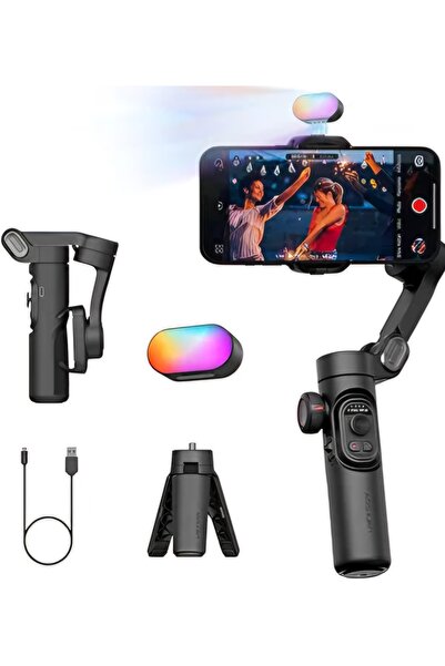 Fogy Smart XE Eksenli Gimbal w/RGB Manyetiklı Işığı Yükseltilmiş Yüz Takip Od...