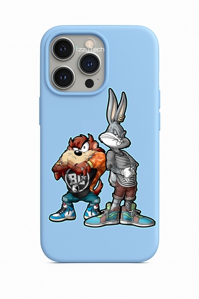 izzytech حافظة من السيليكون بنمط باغز باني والوحش التسماني متوافقة مع هاتف آي...