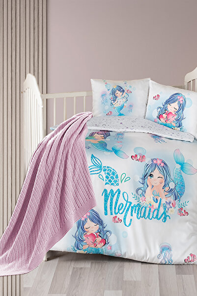 First Choice طقم غطاء لحاف أطفال ميرميد 100% قطن ديجيتال مطبوع - مع بطانية