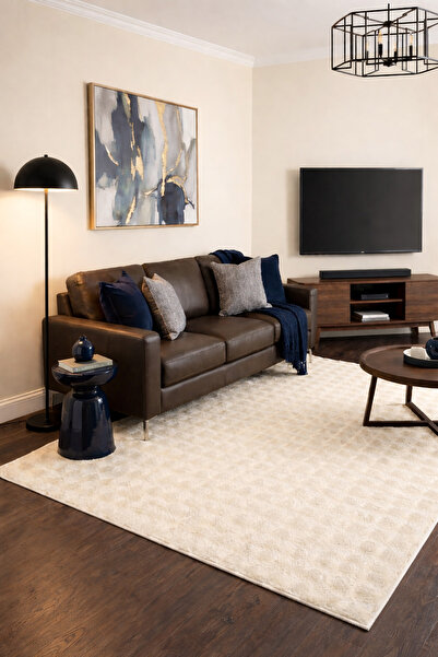 ALgorand Home Cream Soft Bubble Non-Slip Special Base Plush Carpet Runner