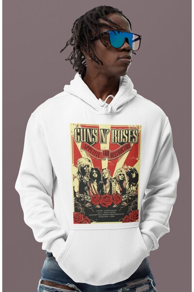 SEVBANO Guns N' Roses Rock Metal Printed Unisex Oversized Music Band Hoodie