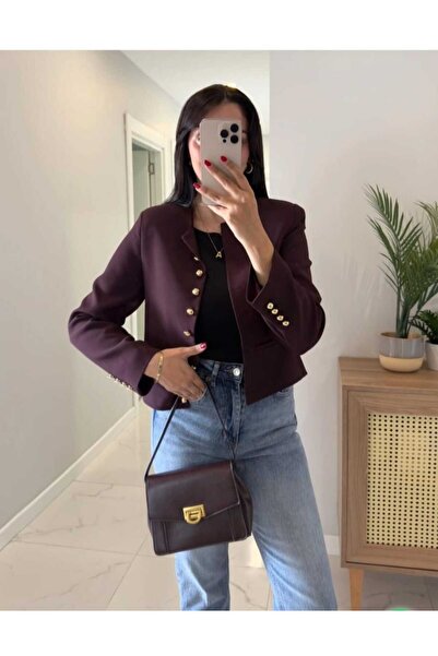 KAREN Düğmeli Sıfır Yaka Blazer Ceket