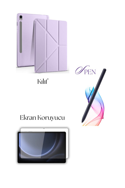 Fuchsia Tablet Case Compatible with Galaxy Tab S9 / S9 Fe, S Pen Tablet Stylu...