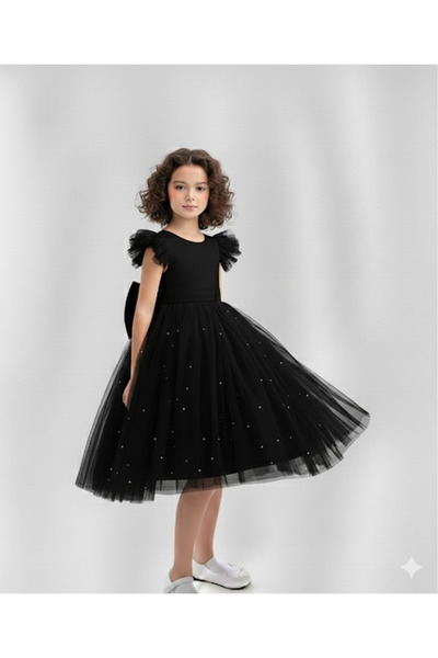 shop Girl's Black Dress with Pearls, Girl's Graduation Dress, Girl's Evening ...