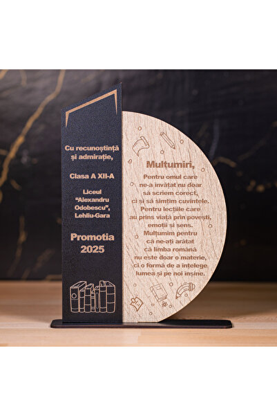 Creators of Crafts Romanian language teacher plaque