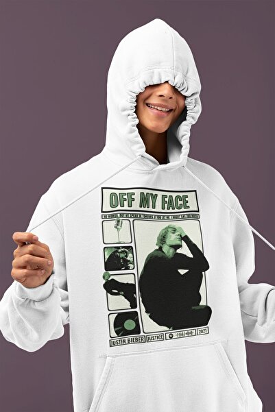 SEVBANO تصميم جاستن بيبر أوف ماي فيس مطبوع هوديي للجنسين قصة فضفاضة سينغير سي...