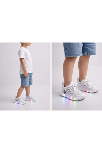 Bebelul Adidasi albi cu luminite - Seika