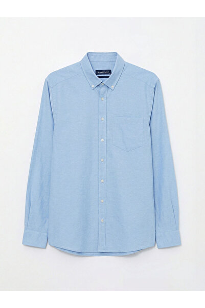 LC Waikiki Ανδρικό πουκάμισο με μακρύ μανίκι και γιακά με κουμπιά, σε κανονικ...