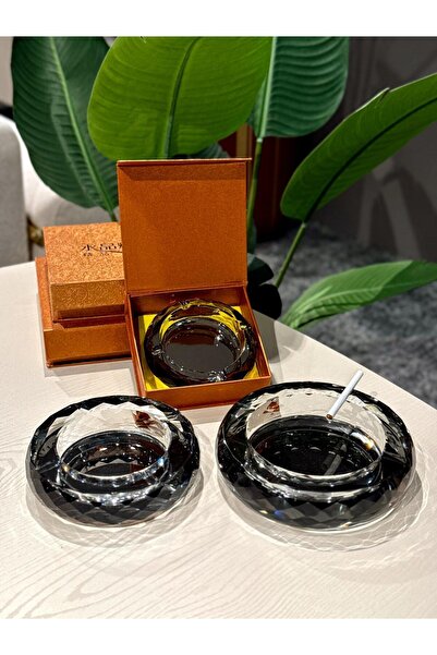 ROY KING Royking Crystal Ashtray Small Size Smoked Yv-459