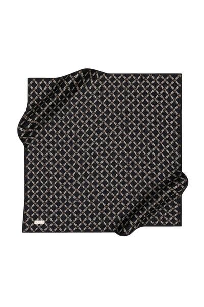 Pierre Cardin İpek Eşarp - 8995438-911 Siyah Krem Twill