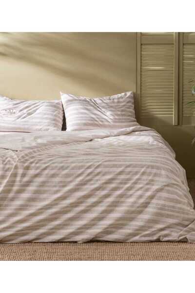 Madame Coco Darvell Double Cotton Printed Duvet Cover Set - Beige
