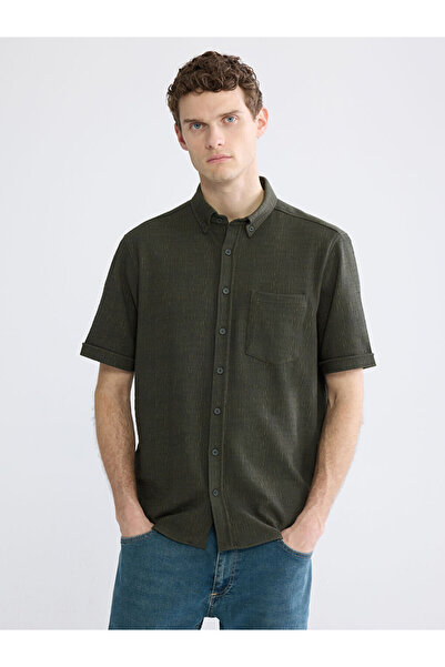 LC Waikiki Ανδρικό πουκάμισο GiyÇık Store den Haki σε κανονική εφαρμογή