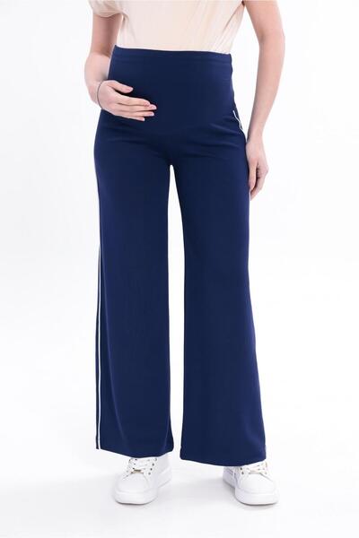 SERRAXXL Palazzo Wide-Leg Pregnancy Pants with Striped Details