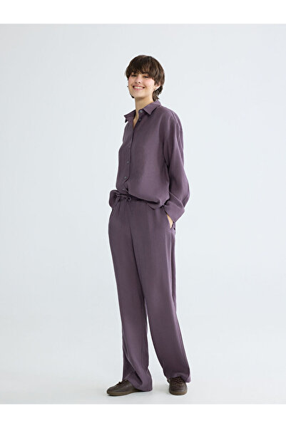 LC Waikiki Γυναικείο παντελόνι με ελαστική μέση και φαρδύ πόδι