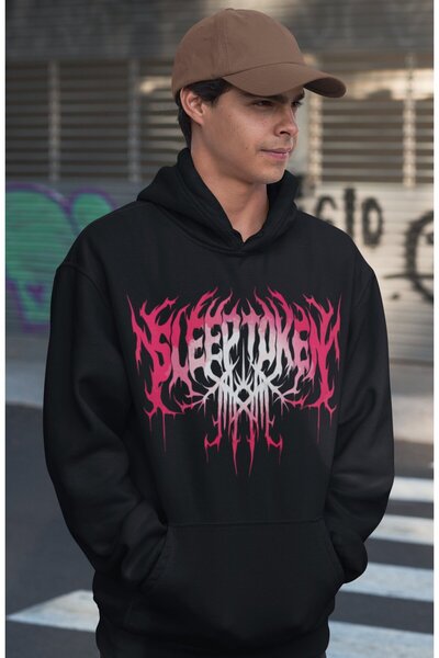 SEVBANO هودي سليب توكن روك ميتال مكتوب عليه قصة فضفاضة موسيقى جروب هودي للجنسين