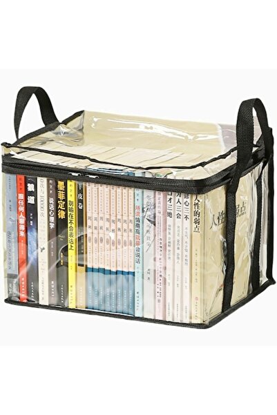 DAMUR Storage Box, PVC + Textile, Waterproof, Bag for Books, 32x24x25 cm, Tra...