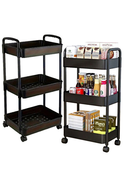 verk group Mobile shelf with 3 levels and hooks – Ideal for bathroom and kitc...