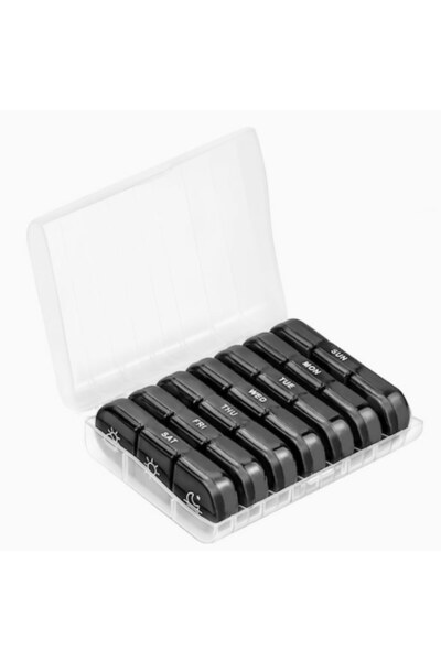 DAMUR Medicine Storage Box, DAMUR, 7 Days, 21 Compartments, Multicolor, 15.6x...