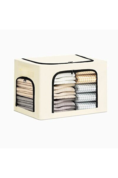 DAMUR Storage Box with 3 Windows and Bidirectional Zipper