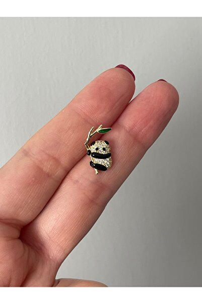 denizden silver Tekli Gümüş panda küpe